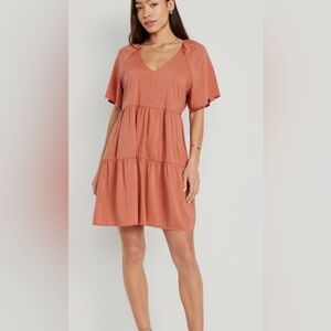 NWOT v-neck mini swing dress